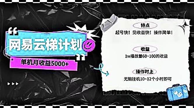 2024网易云云梯计划 单机日300+ 无脑月入5000+-村长副业网