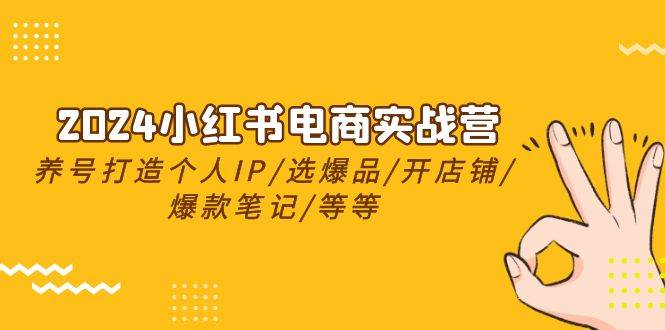 2024小红书电商实战营，养号打造IP/选爆品/开店铺/爆款笔记/等等（24节）-村长副业网