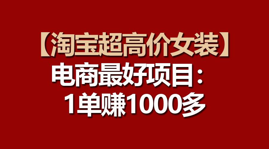 【淘宝超高价女装】电商最好项目：一单赚1000多-村长副业网