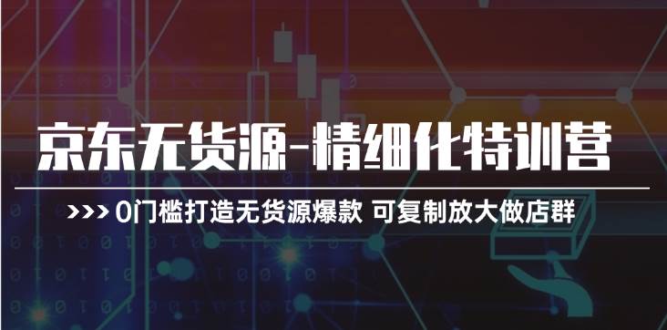 京东无货源-精细化特训营，0门槛打造无货源爆款 可复制放大做店群-村长副业网