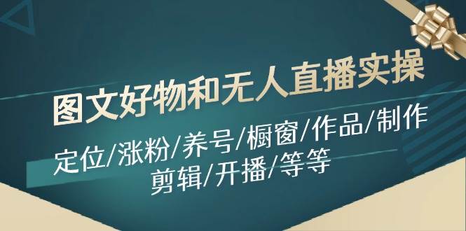 图文好物和无人直播实操：定位/涨粉/养号/橱窗/作品/制作/剪辑/开播/等等-村长副业网