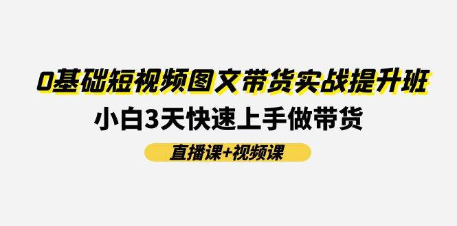 0基础短视频图文带货实战提升班(直播课+视频课)：小白3天快速上手做带货-村长副业网