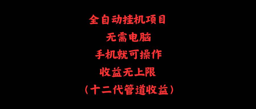 全自动挂机项目，无需电脑，手机就可操作，收益无上限-村长副业网