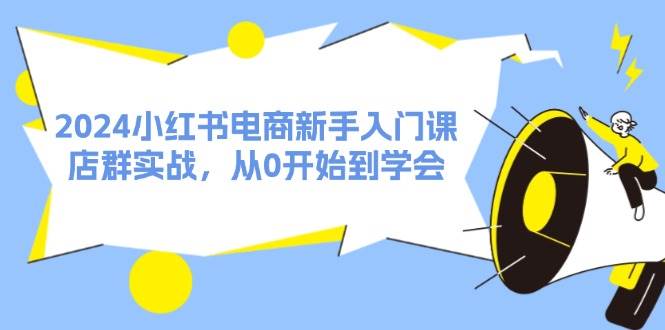 2024小红书电商新手入门课，店群实战，从0开始到学会（31节）-村长副业网