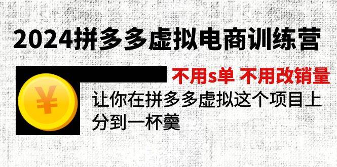 2024拼多多虚拟电商训练营 不s单 不改销量  做虚拟项目分一杯羹(更新10节)-村长副业网