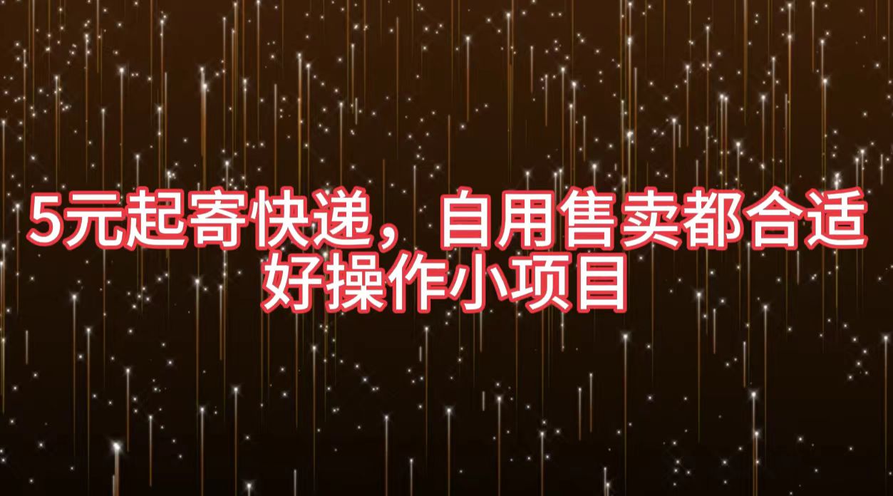 5元起寄快递，自用售卖都合适，好操作小项目-村长副业网