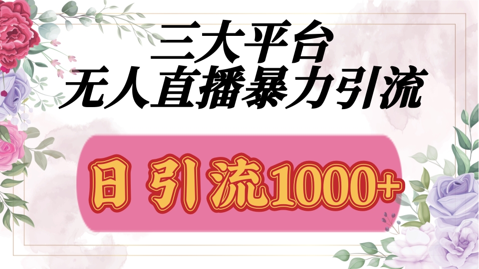 抖音，快手，视频号全平台通用，无人直播引流法，利用图片,模板,整套话术挂机全天支持矩阵操作，无限设备多开，超暴力引流，1000+高质量精准创业粉-村长副业网