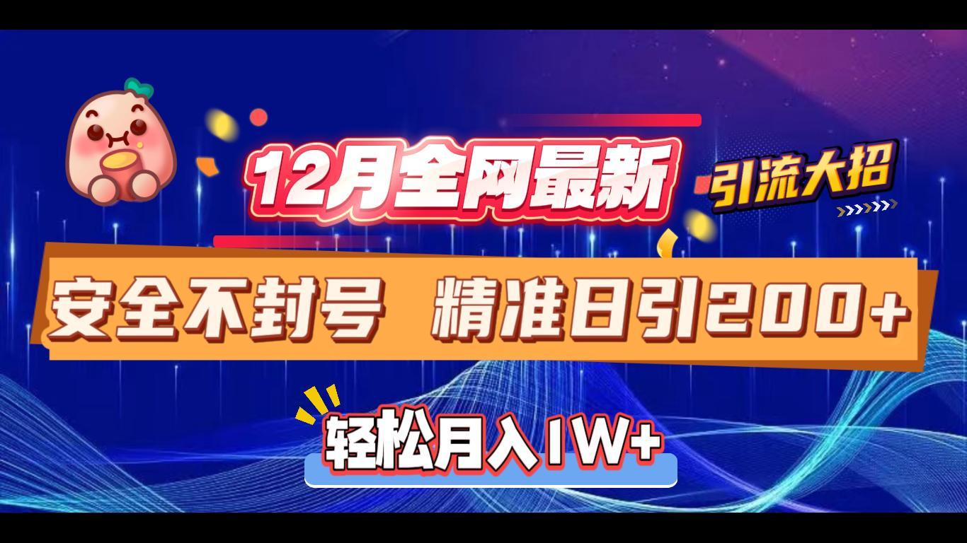 12月全网最新引流大招 安全不封号 日引精准粉200+-村长副业网
