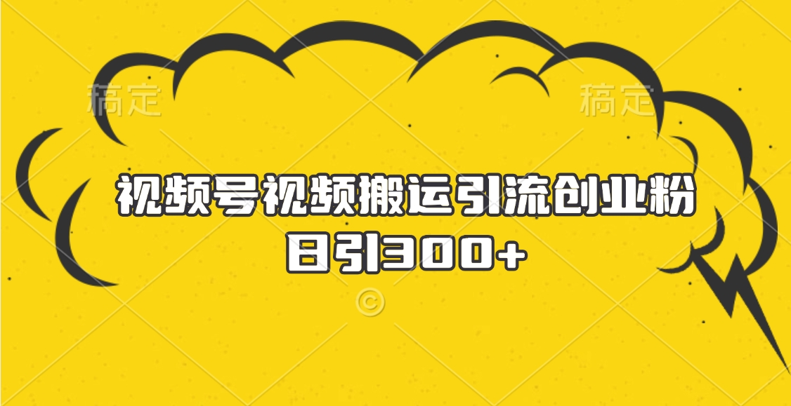 视频号视频搬运引流创业粉，日引300+-村长副业网