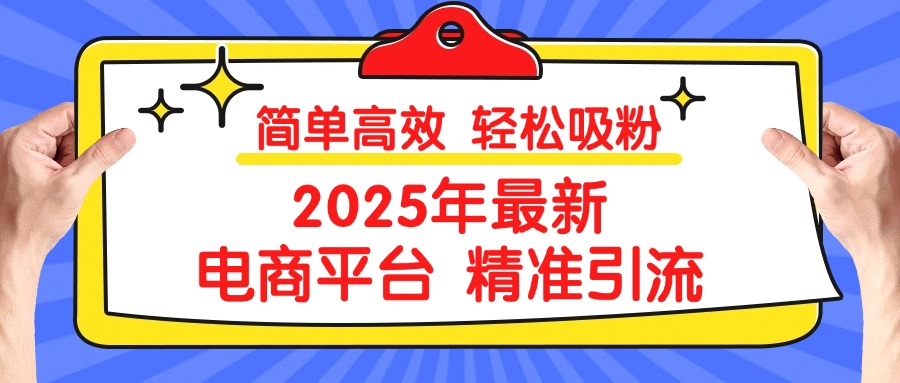 2025年最新电商平台精准引流 简单高效 轻松吸粉-村长副业网