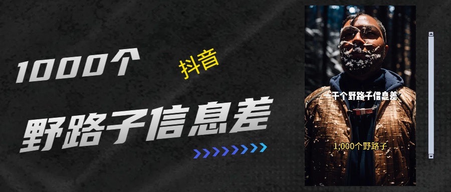 抖音一千个野路子信息差最新玩法教程引流＋变现的玩法具体拆解-村长副业网