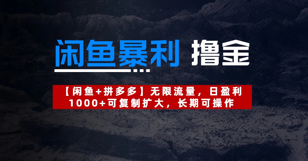 【闲鱼暴利撸金】无限流量，日盈利1000+可复制扩大，长期可操作-村长副业网