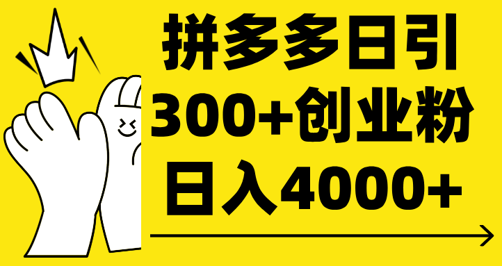 拼多多日引300+创业粉 日入4000+-村长副业网