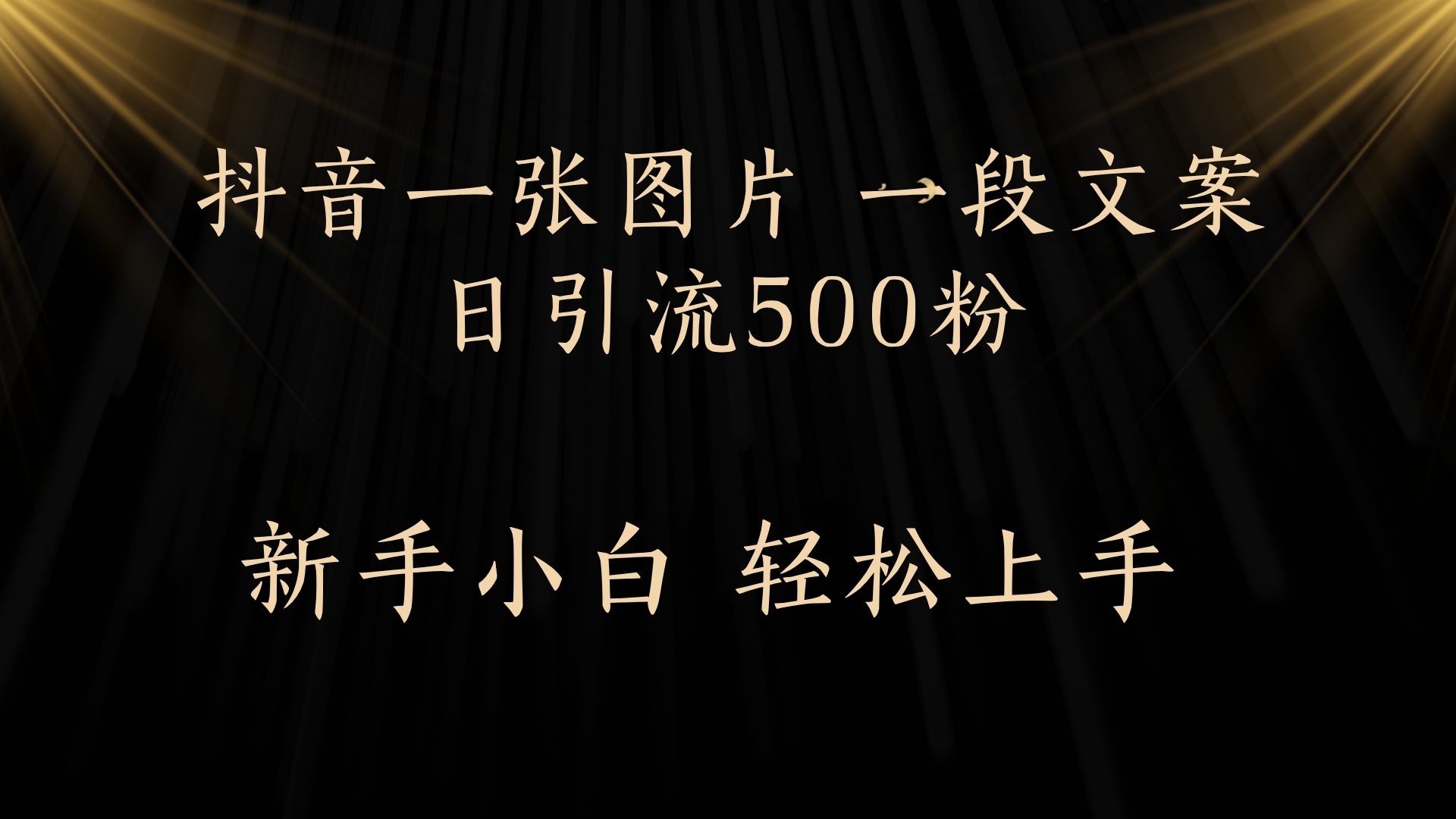 每天2分钟，抖音一张图片 一段文案日引流500粉-村长副业网