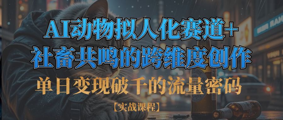 单日变现破千的流量密码,AI动物拟人化赛道+社畜共鸣的跨维度创作-村长副业网
