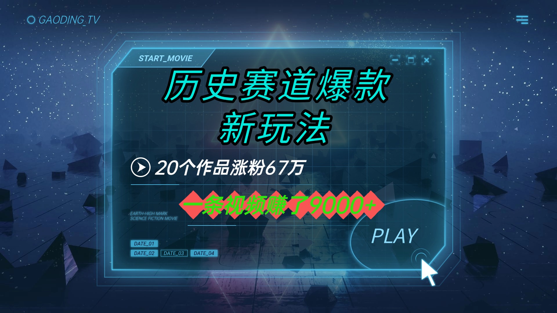 20个作品涨粉67万，一条视频赚了9000+，历史赛道爆款新玩法-村长副业网